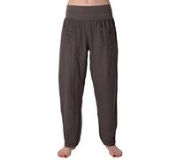FASHION YOU WANT Damen Leinenhose Größe 36/38 röße 50/52 aus 100% Leinen leichte Sommerhose Tunnelbund mit Gummizug und 2 aufgesetzten Taschen vorne weiter Schnitt (36/38, dunkelgrau)