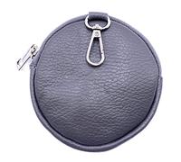 FASHION YOU WANT Damen Münzbörse aus echtes Leder, kleine Geldbörse mit Reißverschluss, Mini Portemonnaie Coin Pocket für Frauen Mädchen Kinder (dunkelgrau)