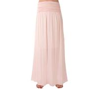 FASHION YOU WANT Damen Sommer Rock Größe 34/36 bis Größe 48/50 verfügbar Langer Maxirock Strandrock Sommerock lang Gürtel Amber Boho Retro Maxirock (38/40, rosa2)