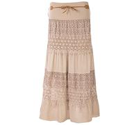 FASHION YOU WANT Damen Sommer Rock Größe 36/38 bis Größe 48/50 Langer Maxirock Strandrock Sommerock lang Amber Boho Retro Maxirock (as3, Numeric, Numeric_40, Numeric_42, Regular, Regular, beige)