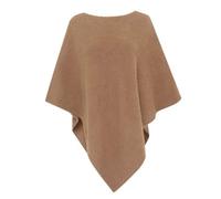 FASHION YOU WANT Kaschmir-Feeling gestrickter Poncho Damen Elegant, Langer Cape Damen Poncho für Frauen Leichter Wickel (DE/NL/SE/PL, Alphanumerisch, Einheitsgröße, Regular, Regular, camel)