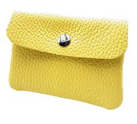 FASHION YOU WANT Leder Schlüsseletui Münzbeutel Damen, Reißverschlussfach, Kartenfach, Schlüsselmäppchen Kleingeldbörse kleines Portemonnaie aus Echtleder (hellgelb)