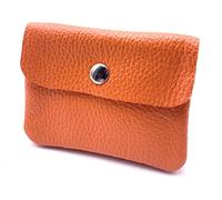 FASHION YOU WANT Leder Schlüsseletui Münzbeutel Damen, Reißverschlussfach, Kartenfach, Schlüsselmäppchen Kleingeldbörse kleines Portemonnaie aus Echtleder (orange)