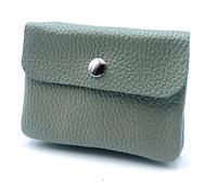 FASHION YOU WANT Leder Schlüsseletui Münzbeutel Damen, Reißverschlussfach, Kartenfach, Schlüsselmäppchen Kleingeldbörse kleines Portemonnaie aus Echtleder (Mint)