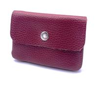 FASHION YOU WANT Leder Schlüsseletui Münzbeutel Damen, Reißverschlussfach, Kartenfach, Schlüsselmäppchen Kleingeldbörse kleines Portemonnaie aus Echtleder (Bordeauxrot)