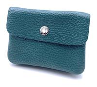 FASHION YOU WANT Leder Schlüsseletui Münzbeutel Damen, Reißverschlussfach, Kartenfach, Schlüsselmäppchen Kleingeldbörse kleines Portemonnaie aus Echtleder (Petrol)