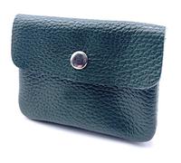 FASHION YOU WANT Leder Schlüsseletui Münzbeutel Damen, Reißverschlussfach, Kartenfach, Schlüsselmäppchen Kleingeldbörse kleines Portemonnaie aus Echtleder (flaschengrün)