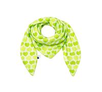 FASHION YOU WANT Musselin Tuch mit Herzen Dreieck HERZ in HERZ Damen Halstuch Herzmuster Made in Italy 195x72cm Frühling Sommer Weich Leicht kuscheliger Baumwolle Schal (grün)
