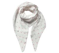 FASHION YOU WANT Musselin Tuch mit Herzen Dreieck HERZ1 Damen Halstuch Herzmuster Made in Italy 195x72cm Frühling Sommer Weich Leicht kuscheliger Baumwolle Schal (weiß/hellrosa)