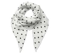 FASHION YOU WANT Musselin Tuch mit Herzen Dreieck HERZ1 Damen Halstuch Herzmuster Made in Italy 195x72cm Frühling Sommer Weich Leicht kuscheliger Baumwolle Schal (weiß/schwarz)