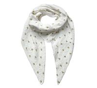 FASHION YOU WANT Musselin Tuch mit Herzen Dreieck HERZ1 Damen Halstuch Herzmuster Made in Italy 195x72cm Frühling Sommer Weich Leicht kuscheliger Baumwolle Schal (weiß/beige)