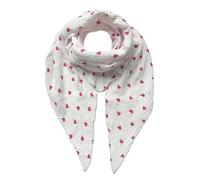 FASHION YOU WANT Musselin Tuch mit Herzen Dreieck HERZ1 Damen Halstuch Herzmuster Made in Italy 195x72cm Frühling Sommer Weich Leicht kuscheliger Baumwolle Schal (weiß/fuchsia)