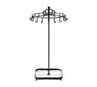 FashionCha Schmuckhalter Schmuckablage Armbandhalter Hängeregal Drehendes Eisen Schmuckgestell mit Robustem Boden Zur Präsentation für Schlafzimmer Ladentisch zu, Schwarz