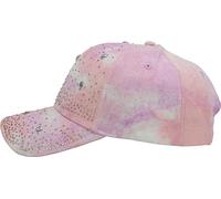 fashionchimp Damen Baseballcap mit Glitzersteinen aus 100% Baumwolle, Vintage Cap mit Glitzer, stufenlos verstellbar (Batik-Rose)