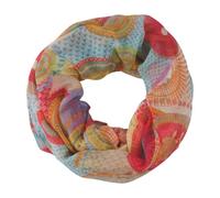 fashionchimp Damen-Loop mit Kreis-Muster, Psychedelic-Print, Schlauchschal, Sommer-Schal für Damen (02)