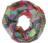 fashionchimp Damen-Loop mit Kreis-Muster, Psychedelic-Print, Schlauchschal, Sommer-Schal für Damen (07)