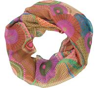 fashionchimp Damen-Loop mit Kreis-Muster, Psychedelic-Print, Schlauchschal, Sommer-Schal für Damen (17)
