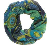 fashionchimp Damen-Loop mit Kreis-Muster, Psychedelic-Print, Schlauchschal, Sommer-Schal für Damen (Azurblau)