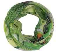 fashionchimp Damen-Loop mit Kreis-Muster, Psychedelic-Print, Schlauchschal, Sommer-Schal für Damen (Grün-Bunt)