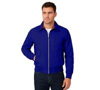 FASHIONISM Harrington-Jacke für Herren, langärmelig, mit durchgehendem Reißverschluss, Bomberjacke, Rollerjacke, Übergröße, Größe XS - 5XL, königsblau, M