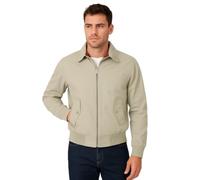 FASHIONISM Harrington-Jacke für Herren, langärmelig, mit durchgehendem Reißverschluss, Bomberjacke, Rollerjacke, Übergröße, Größe XS - 5XL, beige, M