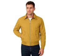 FASHIONISM Harrington-Jacke für Herren, langärmelig, mit durchgehendem Reißverschluss, Bomberjacke, Rollerjacke, Übergröße, Größe XS - 5XL, senffarben, L