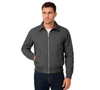 FASHIONISM Harrington-Jacke für Herren, langärmelig, mit durchgehendem Reißverschluss, Bomberjacke, Rollerjacke, Übergröße, Größe XS - 5XL, anthrazit, S