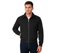 FASHIONISM Harrington-Jacke für Herren, langärmelig, mit durchgehendem Reißverschluss, Bomberjacke, Rollerjacke, Übergröße, Größe XS - 5XL, Schwarz , XXXXX-Large