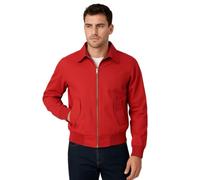 FASHIONISM Harrington-Jacke für Herren, langärmelig, mit durchgehendem Reißverschluss, Bomberjacke, Rollerjacke, Übergröße, Größe XS - 5XL, rot, XL