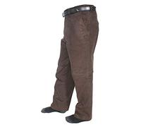 FASHIONISM Herren-Hose, gerades Bein, Cord-Baumwolle, Erwachsene, Büro, Gürteltasche, bequeme Hose, braun, 46W x 29L