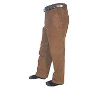 FASHIONISM Herren-Hose, gerades Bein, Cord-Baumwolle, Erwachsene, Büro, Gürteltasche, bequeme Hose, camel, 34W x 29L