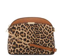 FashionPuzzle Kleine gew lbte Umh ngetasche mit Leopardenmuster und Kettenriemen, klassisches TanTan