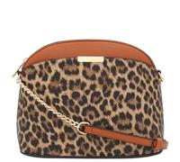 FashionPuzzle Kleine Kuppel-Umhängetasche mit Leopardenmuster und Kettenriemen, Classic Tan/Tan, Einheitsgröße