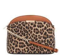 FashionPuzzle Kleine kuppelfrmige Umhngetasche mit Kettenriemen mit Leopardenmuster