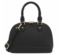 FashionPuzzle Saffiano Classic Dome Umhängetasche mit Reißverschluss, schwarz, Einheitsgröße