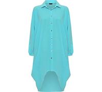 Fashion's island Damen Bluse, Einfarbig Gr. 42-44, türkis