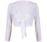 Fashion's island Damen Bolero, Einfarbig Schwarz * Gr. 38-40, weiß