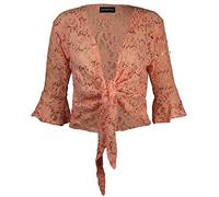 Fashion's island Damen Bolero Schwarz * Gr. 38, pfirsich