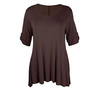 Fashion's island Damen T-Shirt, Einfarbig Schwarz * Gr. 52/54 DE, braun