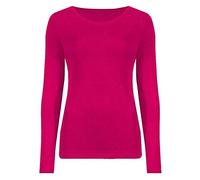 Fashion's island Damen-T-Shirt mit Leopardenmuster, Rundhalsausschnitt, Freizeitkleidung, Langarm-Shirt, fuchsia, S-M