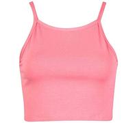 Fashion's island Damen Top, Einfarbig Schwarz * Einheitsgröße Gr. Small/Medium, Korallenrot