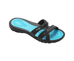Fashy Damen Badeschuh Mayfield schwarz/türkis, Gr. 42, 7659 52