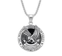 Faszinierend Halskette Ketten Schmuck Herren Frauen Anhänger Necklace Adler Retro Buchstabe Anhänger Halskette 钢色单吊坠