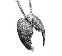 Faszinierend Halskette Ketten Schmuck Herren Frauen Anhänger Necklace Engelsflügel Anhänger Halskette Für Männer Punk Hip Hop Party Vintage Halskette