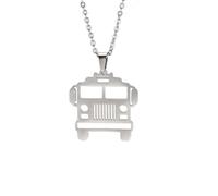 Faszinierend Halskette Ketten Schmuck Herren Frauen Anhänger Necklace Halskette Für Frauen Männer LKW Bus Auto Anhänger Halskette Busse-Stahl
