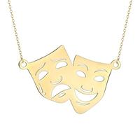 Faszinierend Halskette Ketten Schmuck Herren Frauen Anhänger Necklace Komödie Und Tragödie Maske Halstuch Für Frauen Unisex Theater Masken Komödie Und Drama Maske Pa2251-G