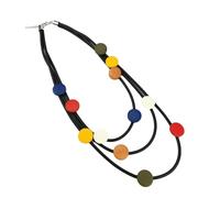 Faszinierend Halskette Ketten Schmuck Herren Frauen Anhänger Necklace Mehrfarbige Holzketten Frauen Halskette Gummiseil Gothic Boho Kleidung Accessoires Pullover Ketten Mehrfarbig2