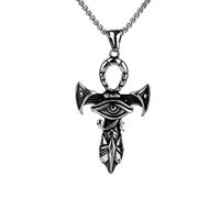 Faszinierend Halskette Ketten Schmuck Herren Frauen Anhänger Necklace Personalisiertes Auge Kreuz Herren Anhänger 钢色单吊坠
