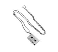 Faszinierend Halskette Ketten Schmuck Herren Frauen Anhänger Necklace Vintage Tape Anhänger Hip Hop Recorder Kassette Kette Halskette Männer Frauen Street Rock Party Al21454-Silver