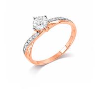 faszinierender Damenring aus Rotgold 585, mit Zirkonia Swarovski 21 mm (66) Karatov